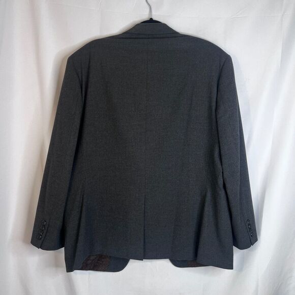 Chaps Dark Gray Single Breasted Two Button Classic Basic Career Blazer Size 44S - Picture 2 of 11